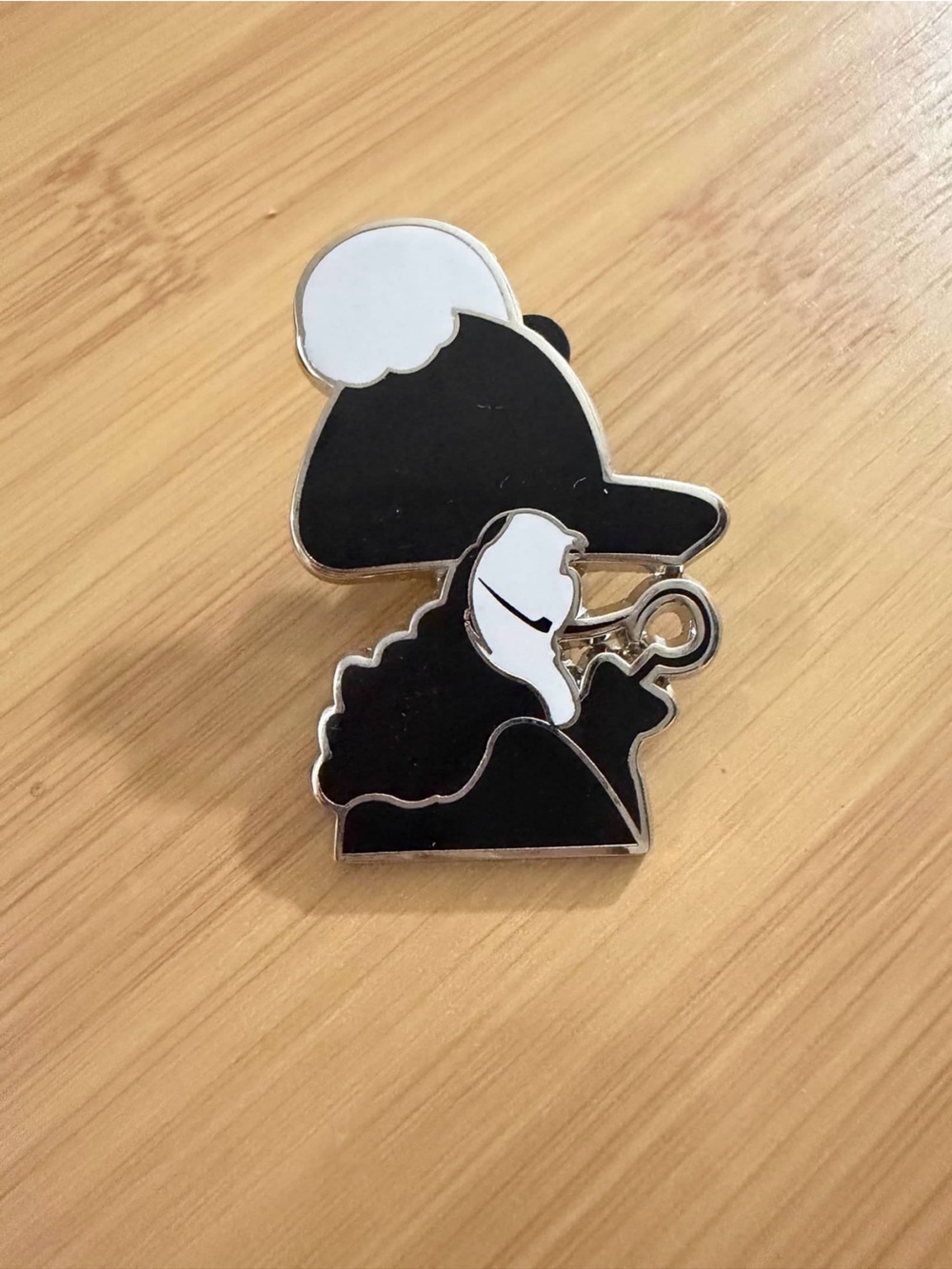 Disney Peter Pan Captain Hook Black & White Enamel Pin